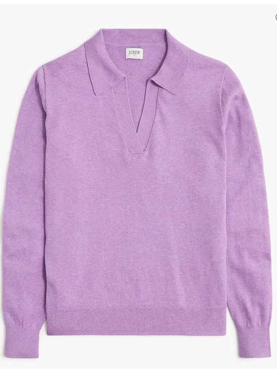 J. Crew Tops - J. Crew Lavender Polo Cotton Sweater